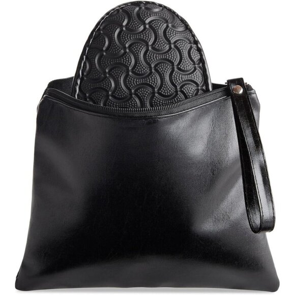 Rose Cheeks Flat Shoes Women Black Soft fabric Portable Ballerina Roll up Shoes - Picture 8 of 9